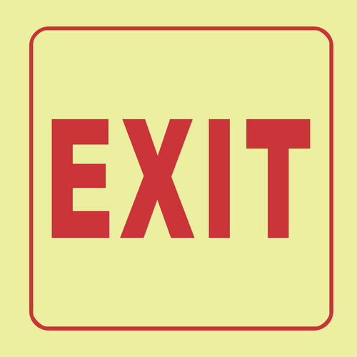Exit photoluminescent (Glow in the dark) safety sign SABS - E32