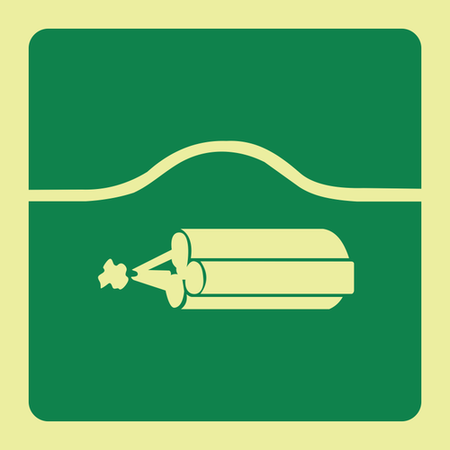 Location of bomb blanket photoluminescent (Glow in the dark) safety sign SABS - E33
