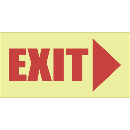 Photoluminescent exit right safety sign SABS - E4