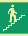 Photoluminescent stairs up right safety sign SABS - E8