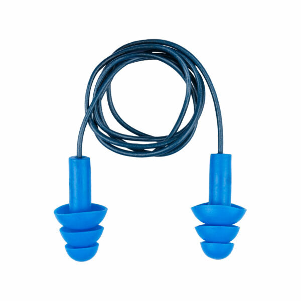 REBEL Ear Gear Reusable Metal Detectable Corded Earplugs (Box of 100)