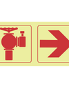 Fire hydrant, arrow right photoluminescent (Glow in the dark) safety sign SABS - F21