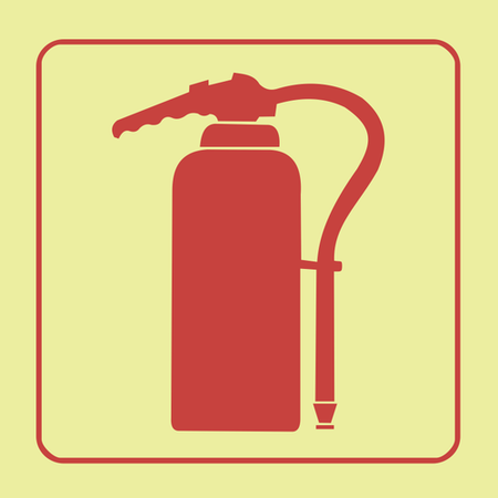 Fire extinguisher photoluminescent (Glow in the dark) safety sign SABS - F28