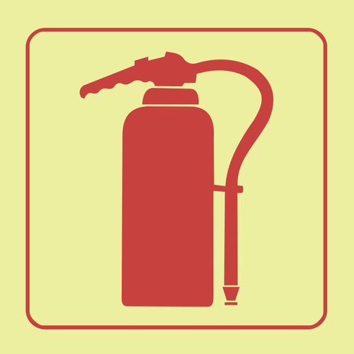 Fire extinguisher photoluminescent (Glow in the dark) safety sign SABS - F28