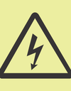 Electric shock hazard photoluminescent (Glow in the dark) safety sign SABS - F33