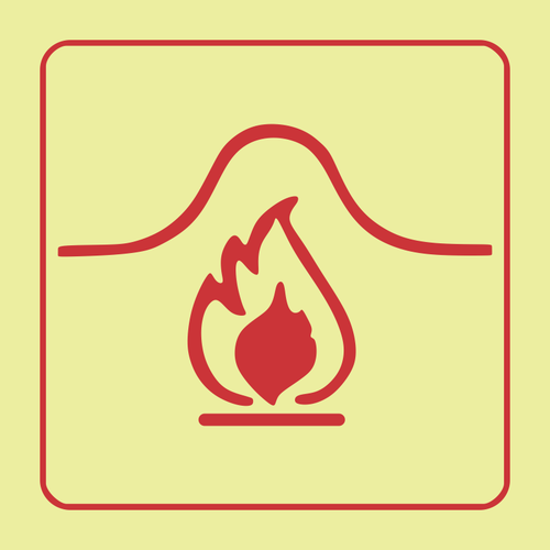 Location of fire blanket photoluminescent (Glow in the dark) safety sign SABS - F35