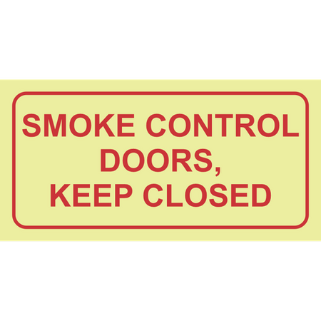 Smoke control doors photoluminescent (Glow in the dark) safety sign SABS - F42