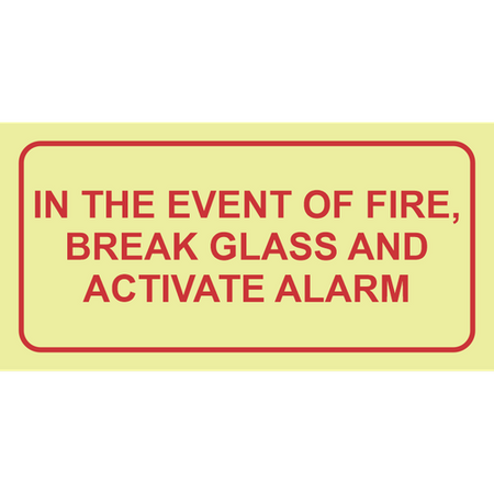 In the event of fire photoluminescent (Glow in the dark) safety sign SABS - F44