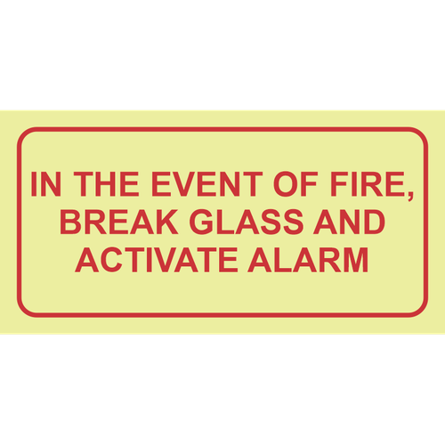 In The Event Of Fire Photoluminescent Glow In The Dark Safety Sign S