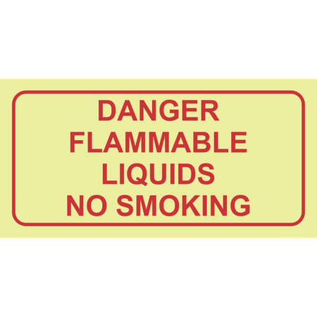 Danger flammable liquids photoluminescent (Glow in the dark) safety sign SABS - F46