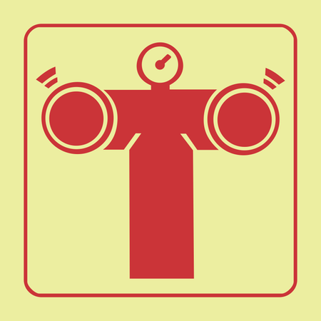 Fire pump connection photoluminescent (Glow in the dark) safety sign SABS - F49