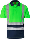 Two tone reflective golf shirt Hiviz High visibility - short sleeves