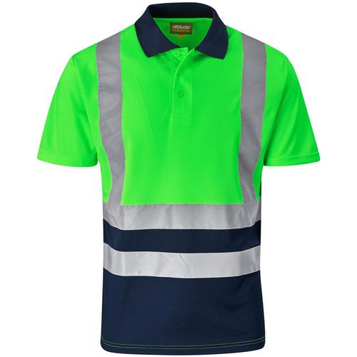 Two tone reflective golf shirt Hiviz High visibility - short sleeves