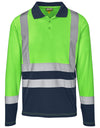 Two tone Golf shirt long sleeve