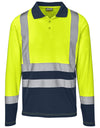 Two tone Golf shirt long sleeve