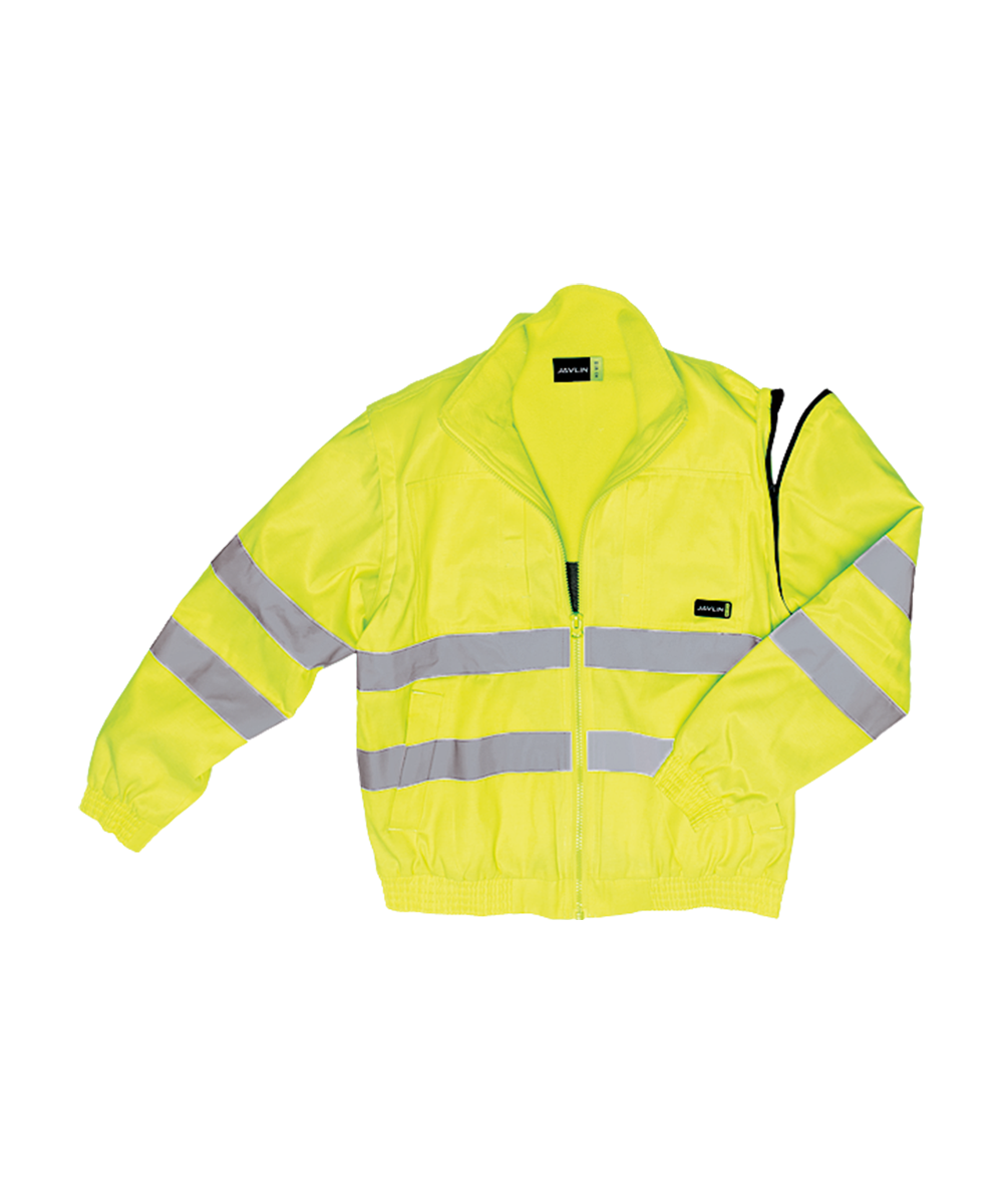 Hi-Vis Fleece Lined Bomber Jacket - Detachable sleeves - Javlin