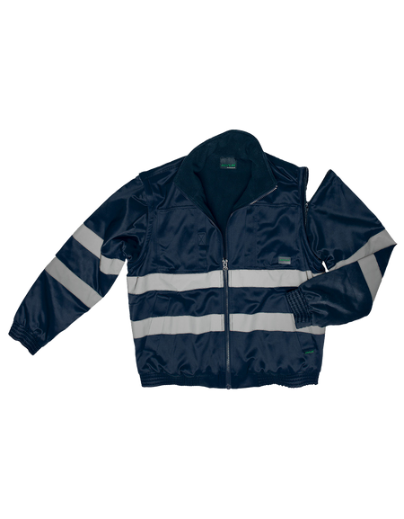 Hi-Vis Fleece Lined Bomber Jacket - Detachable sleeves - Javlin