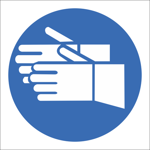 Hand protection sign SABS - MV5