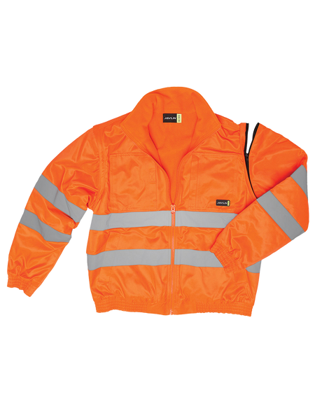 Hi-Vis Fleece Lined Bomber Jacket - Detachable sleeves - Javlin