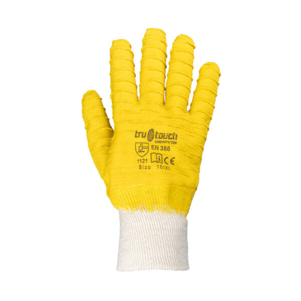 REBEL Tru Touch Yellow Comarex Knit Wrist Standard Gloves