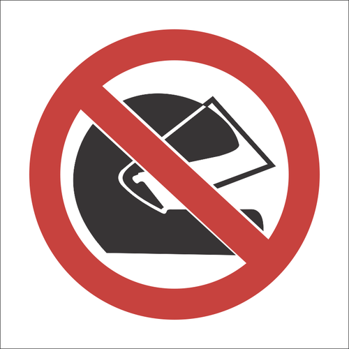 No helmets sign SABS - PV18