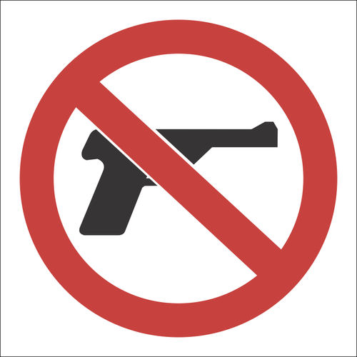No firearms sign SABS - PV19