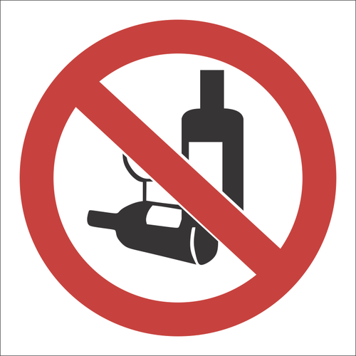 No alcohol sign SABS - PV22