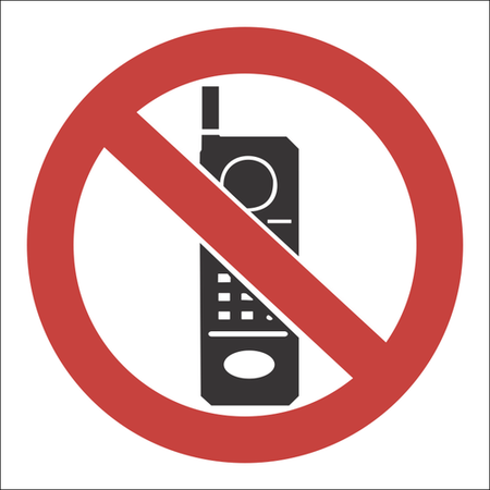 No cellphones allowed sign SABS - PV27