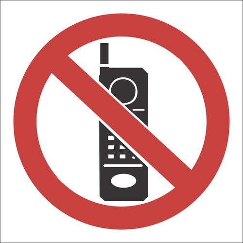 No cellphones allowed sign SABS - PV27