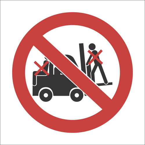 No lifting or riding on forklift sign SABS - PV29