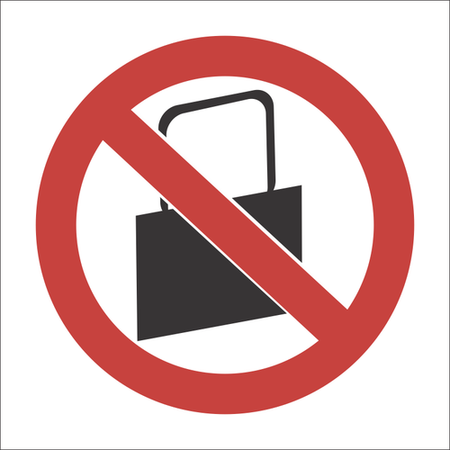 No handbags allowed sign SABS - PV31
