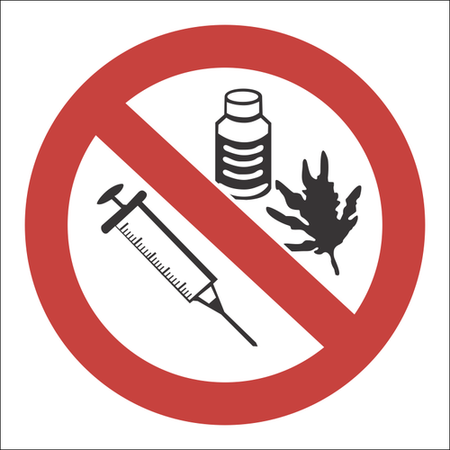 No drugs allowed sign SABS - PV24