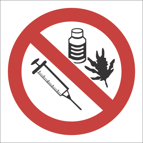 No drugs allowed sign SABS - PV24
