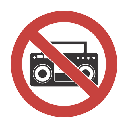 No loud music sign SABS - PV36