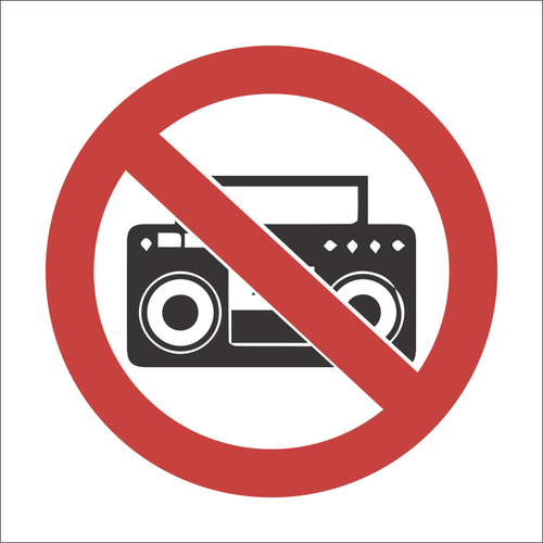 No loud music sign SABS - PV36
