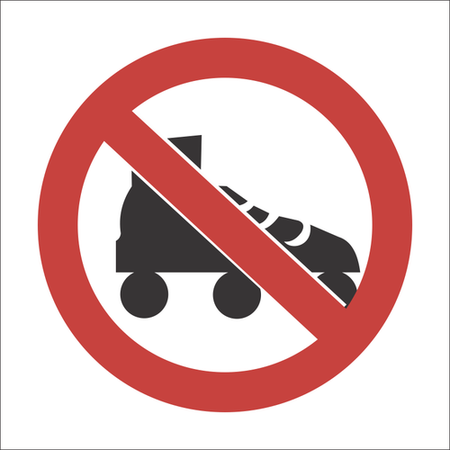No Roller skates sign SABS -PV37