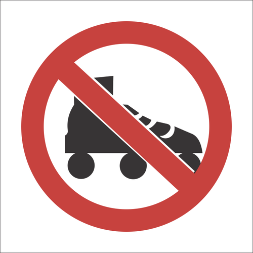 No Roller skates sign SABS -PV37