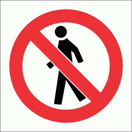 No throughfare no walking sign SABS - PV3
