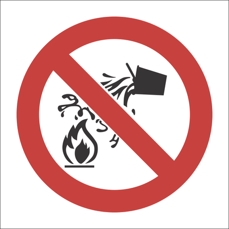 No water extinguishing sign SABS - PV4