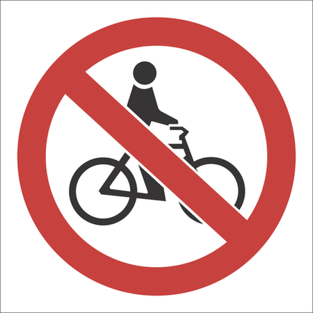 No cycling sign SABS - PV7