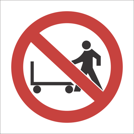 No handheld hand pushed trolleys sign SABS - PV9