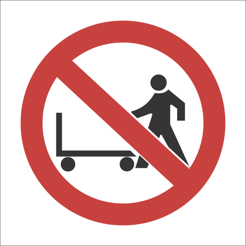 No handheld hand pushed trolleys sign SABS - PV9