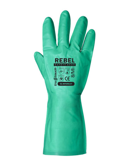 REBEL Tru Touch Green Nitrile Chemical Gloves
