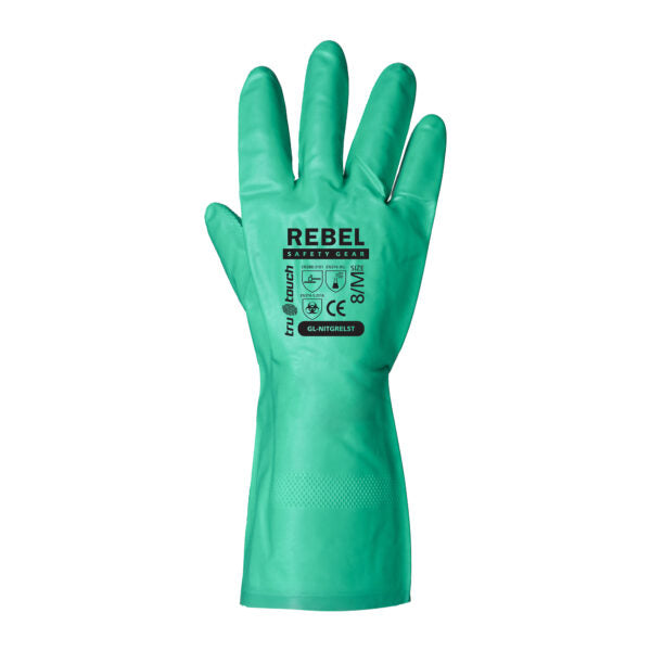 REBEL Tru Touch Green Nitrile Chemical Gloves
