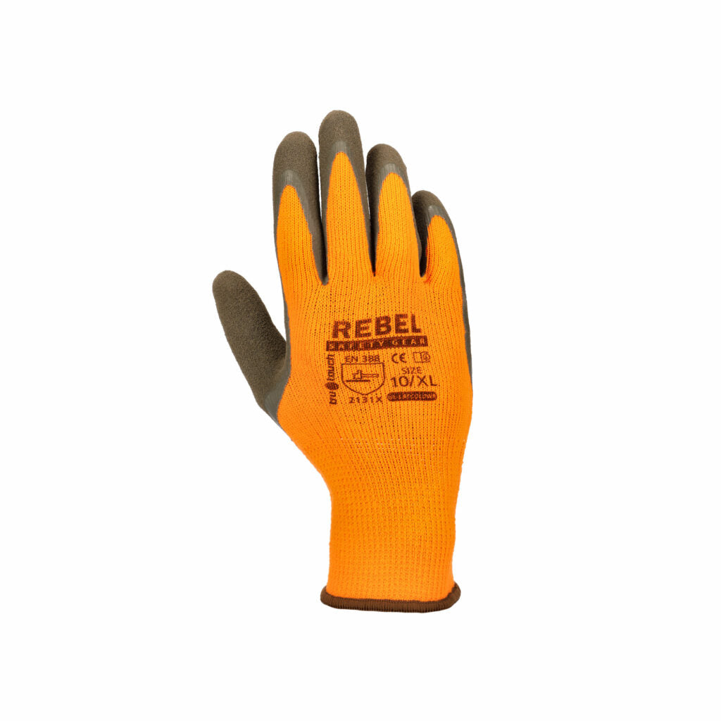 REBEL Tru Touch Orange Sandy Latex Cold Gloves