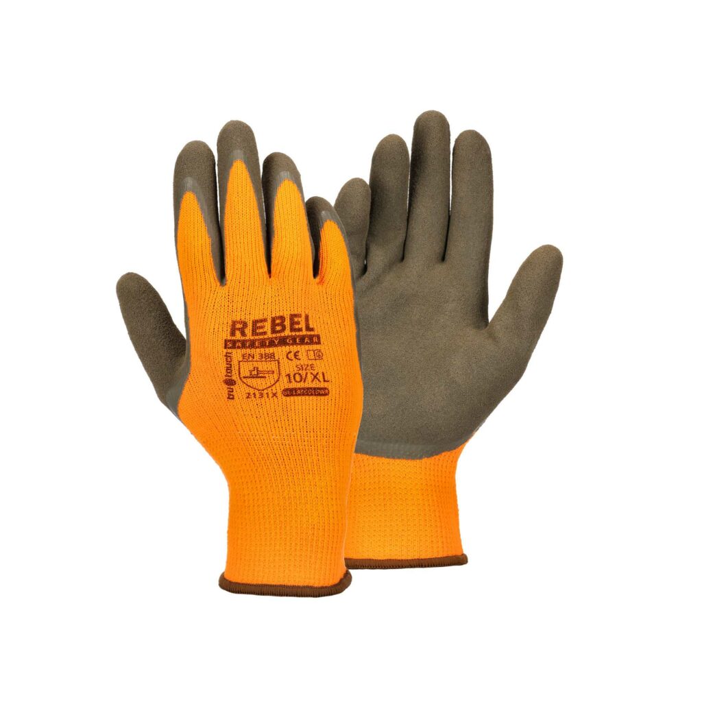 REBEL Tru Touch Orange Sandy Latex Cold Gloves
