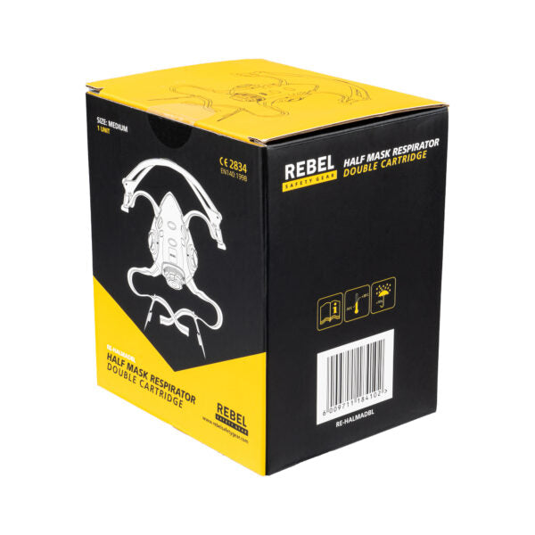 REBEL Reusable Half Mask Double Cartridge Respirator