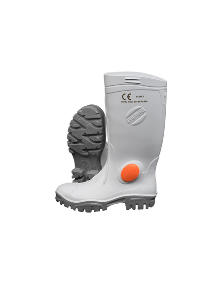 Neptun Shosholoza White/Grey Knee Length Heavy Duty STC Gumboot