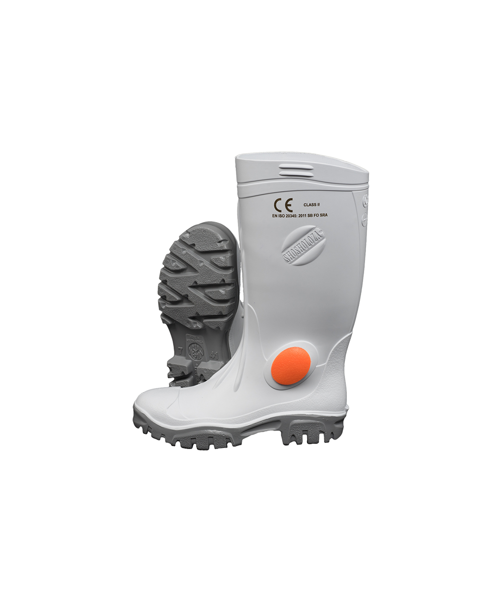 Neptun Shosholoza White/Grey Knee Length Heavy Duty STC Gumboot