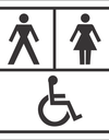 Unisex and accessible toilet sign